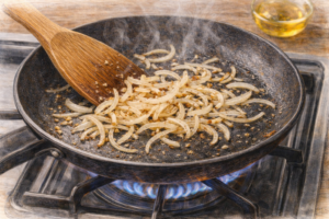 玉ねぎを炒める